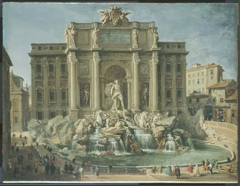 Trevi-fontänen, i Rom - Giovanni Paolo Panini