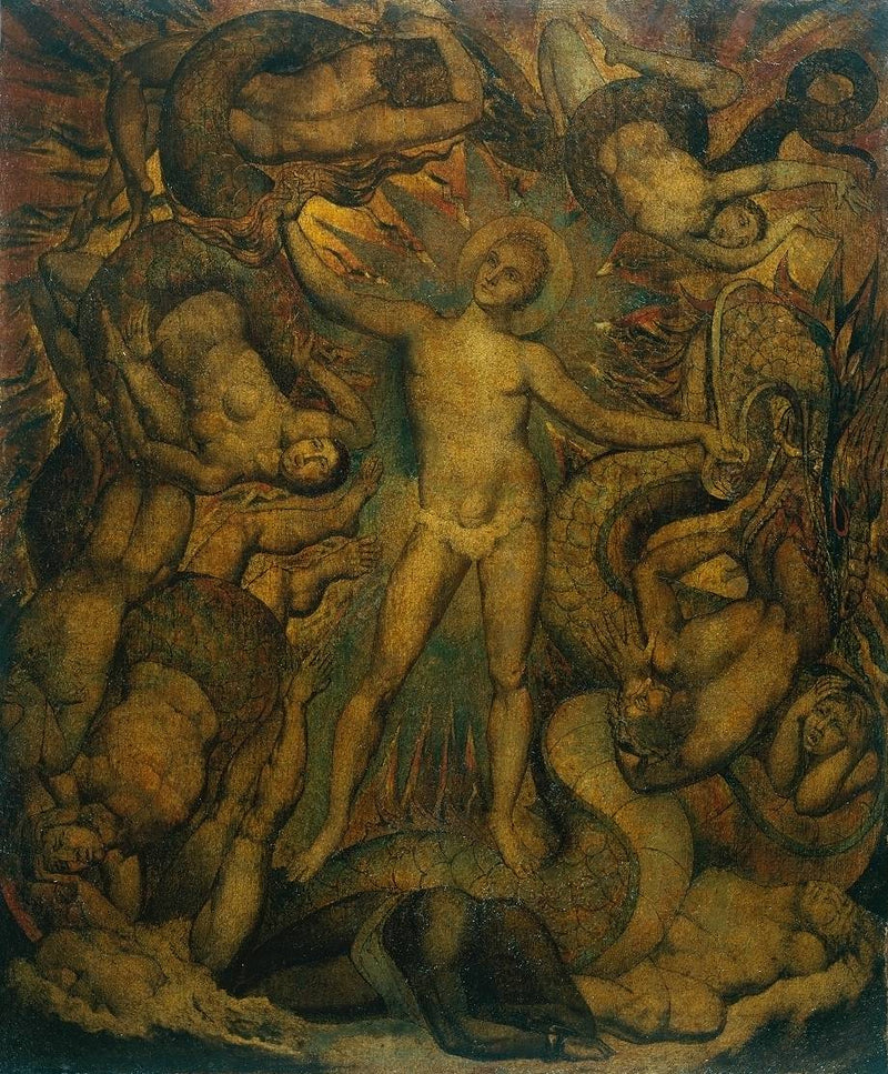 Den andliga formen av Nelson som leder Leviathan - William Blake
