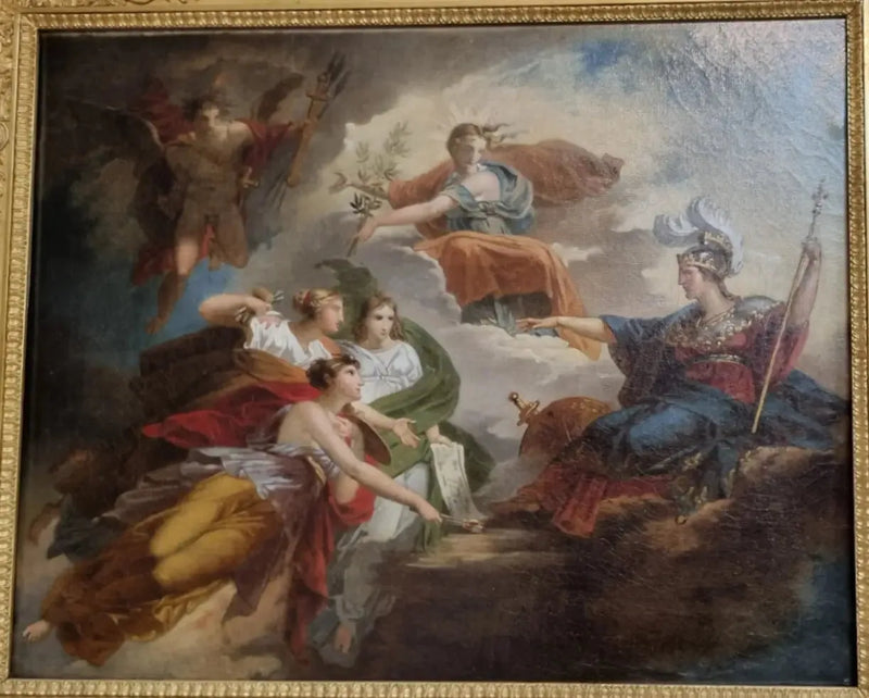 Frankrike, i Minerve, skyddar konsten - Charles Meynier