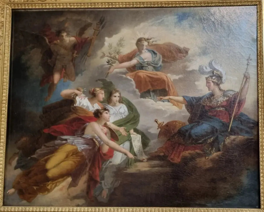 Frankrike, i Minerve, skyddar konsten - Charles Meynier