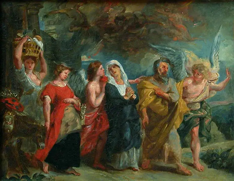 Loths flykt - Eugène Delacroix