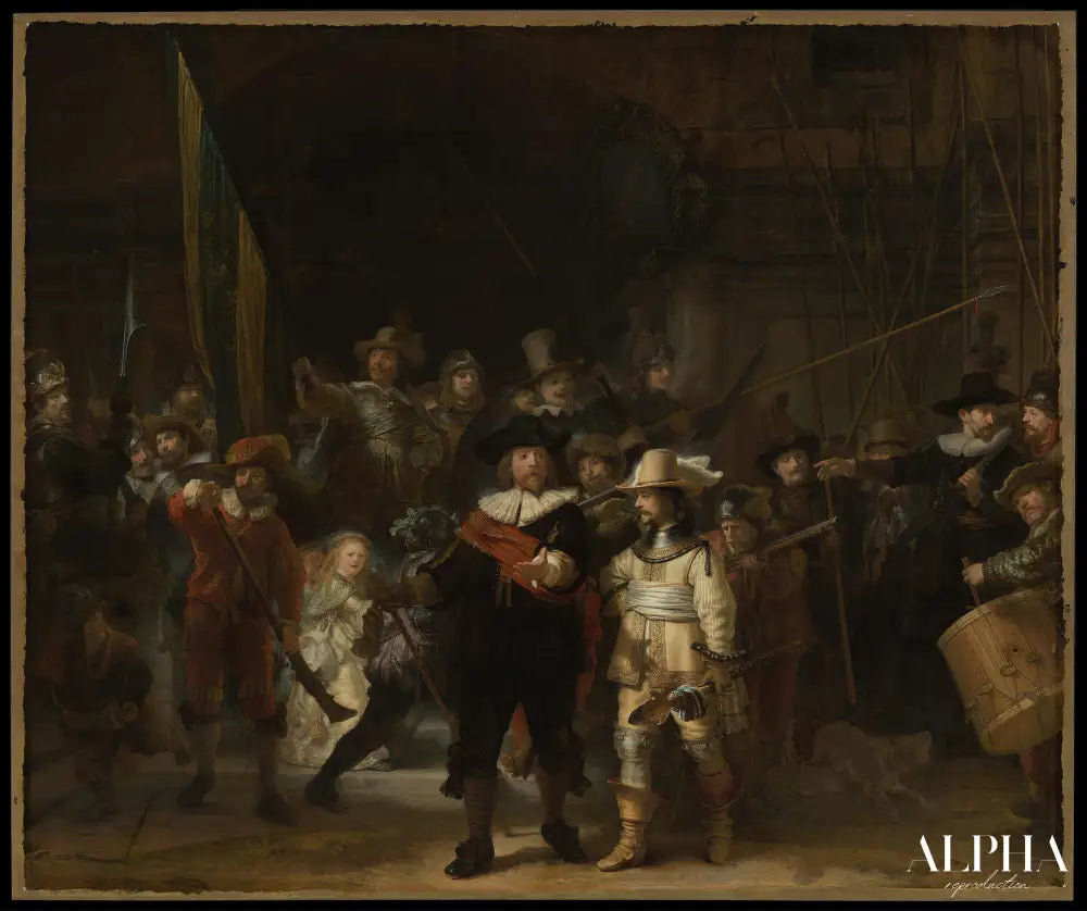 La Garde de nuit (La Compagnie de Frans Banning Cocq et Willem van Ruytenburch) - Rembrandt van Rijn - Reproductions de tableaux et peintures haut de gamme