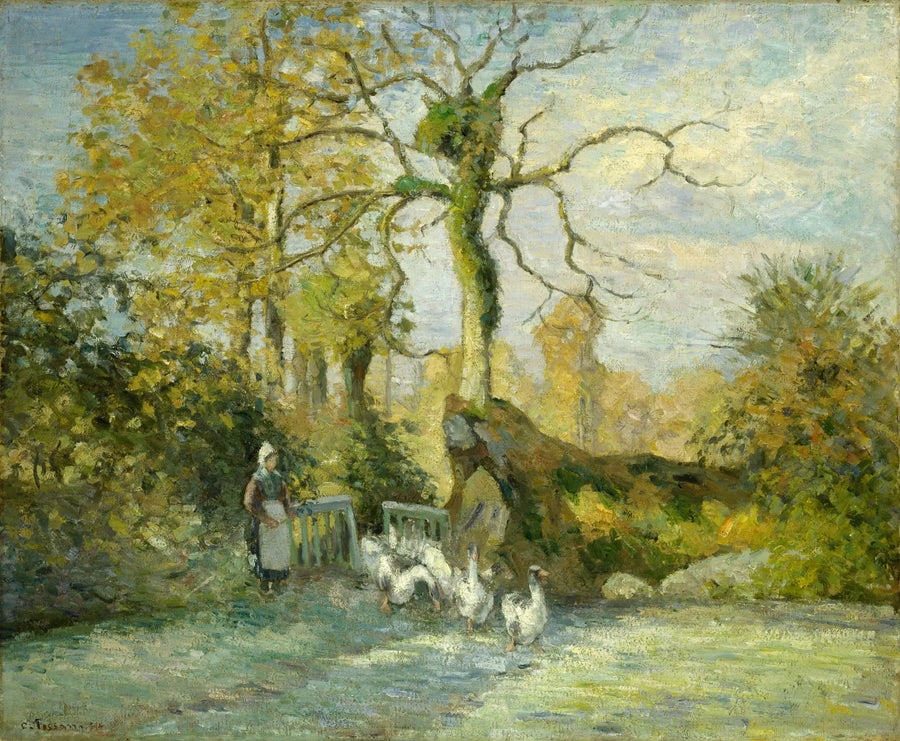 Gåshämtaren i Montfoucault (Vit Frost) - Camille Pissarro