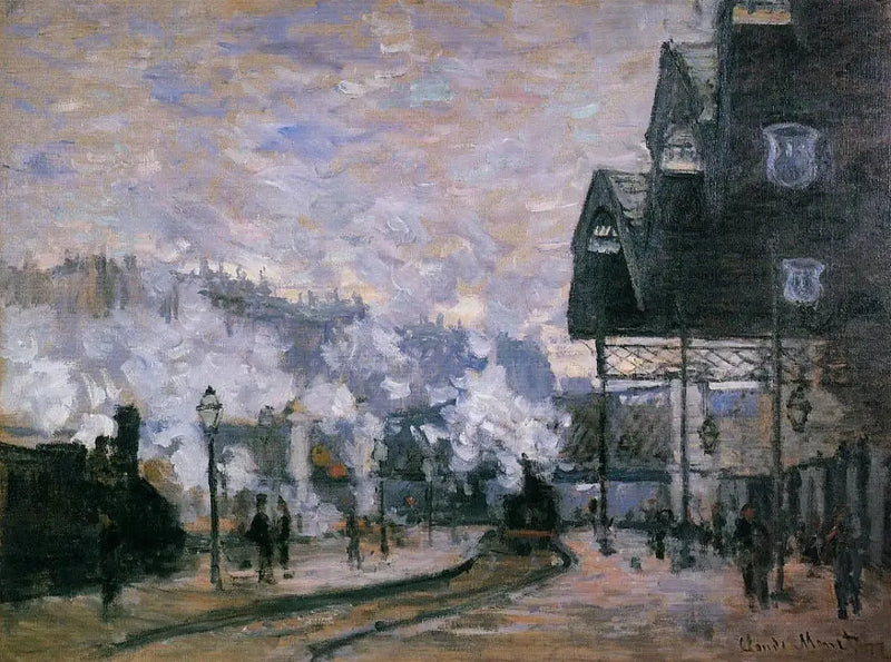 La Gare Saint-Lazare, exteriör vy - Claude Monet