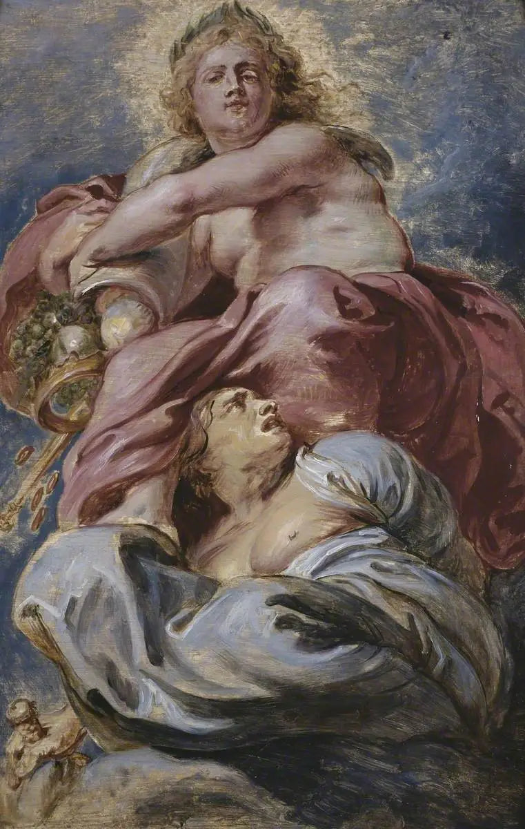 Jacques I:s storsinthet som triumferar över girigheten - Peter Paul Rubens