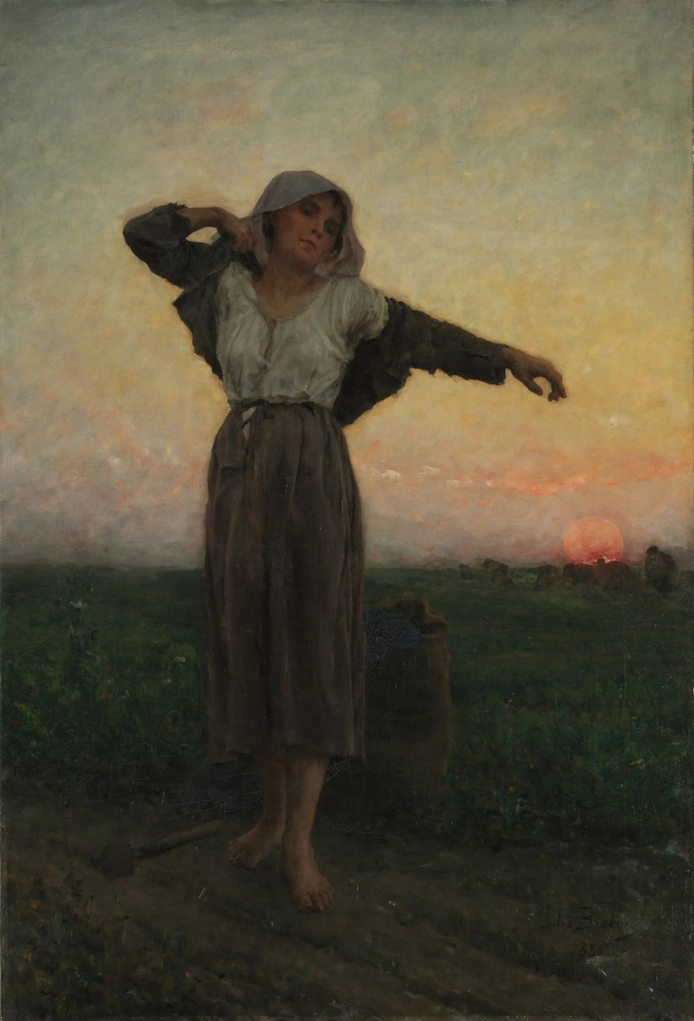 La glaneuse lasse - Jules Breton image 1 copie peinte à la main à l’huile