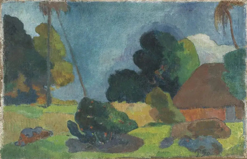 Hyddan under palmerna - Paul Gauguin