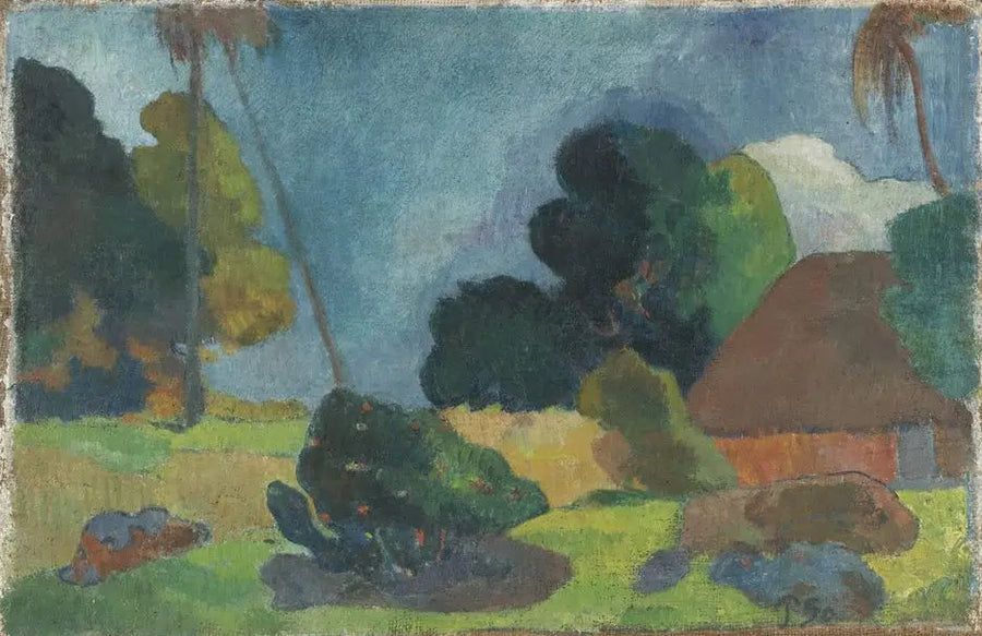 Hyddan under palmerna - Paul Gauguin