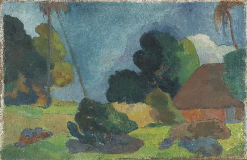 Hyddan under palmerna - Paul Gauguin
