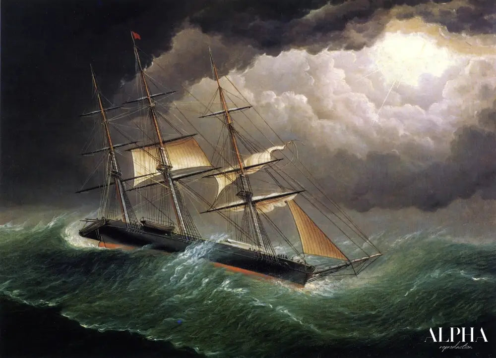 La jeune Amérique dans la tempête - James E. Buttersworth - Reproductions de tableaux et peintures haut de gamme