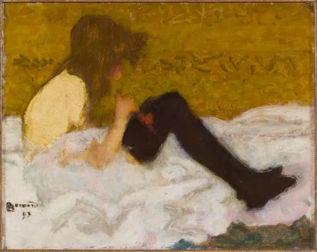 Den unga flickan med svarta strumpor - Pierre Bonnard