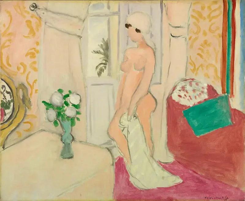 Den unga flickan och vasen med blommor - Henri Matisse