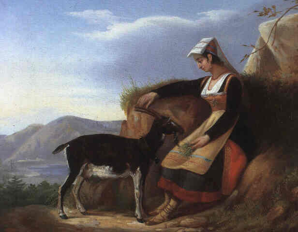 La jeune Italienne - Jacques-François Ochard image 1 copie de tableau peinte à la main