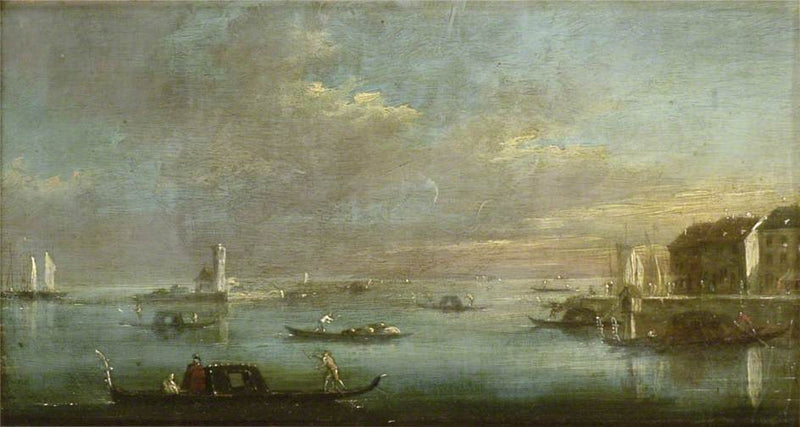 Venetianska lagunen vid solnedgången - Francesco Guardi