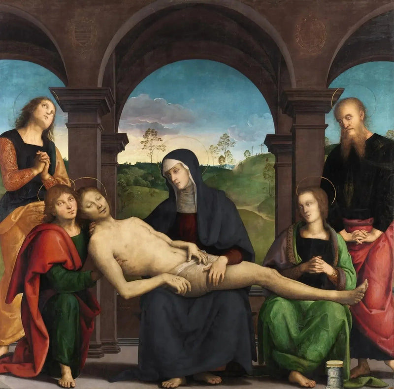 Lamentationen över den döde Kristus - Pietro Perugino