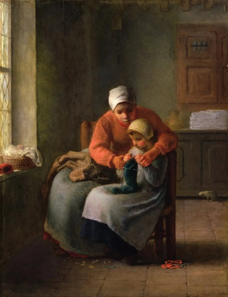 Lär dig att sticka - Jean-François Millet