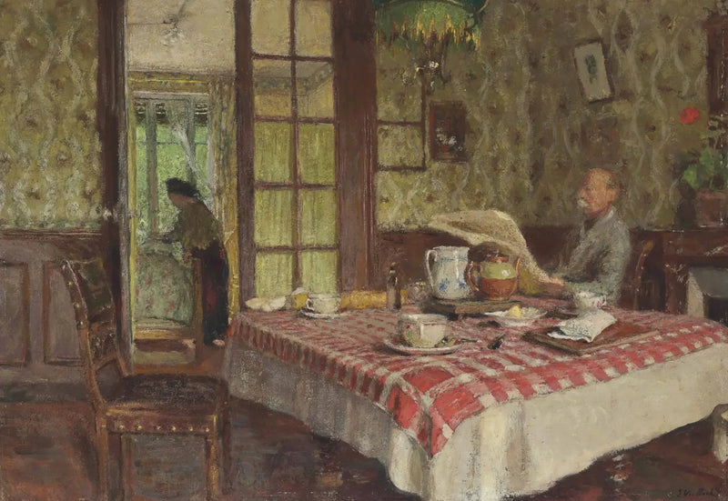 Läsning i matsalen, Vaucresson - Édouard Vuillard
