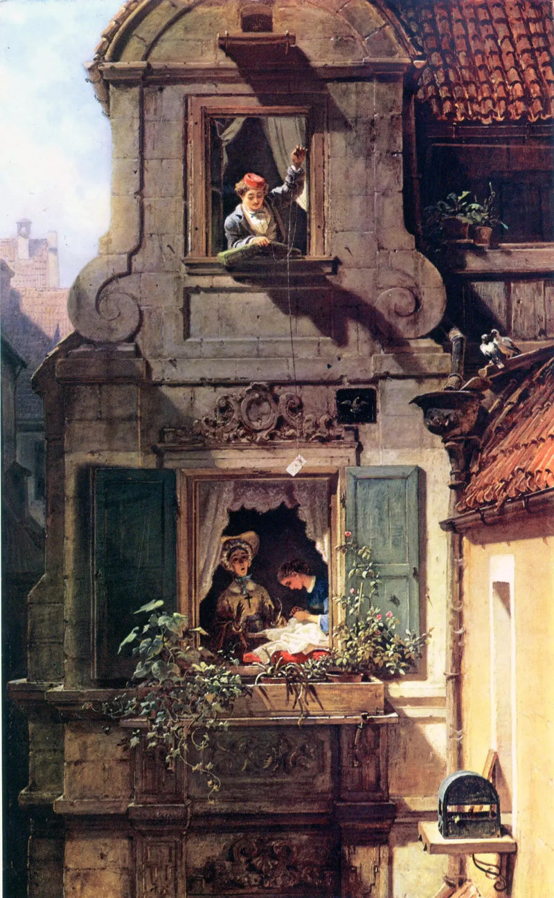 Det avlyssnade kärleksbrevet - Carl Spitzweg
