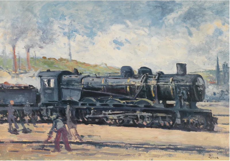 Lokomotivet, runt omkring Charleroi - Maximilien Luce