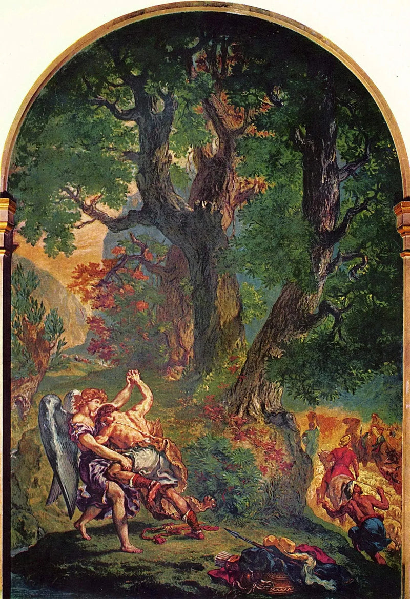 Jakobs kamp med ängeln - Eugène Delacroix