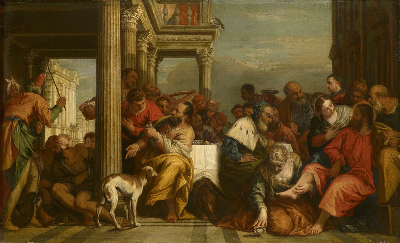 Madeleine som smörjer Kristi fötter - Sebastiano Ricci