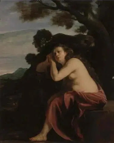 Den ångrade Madeleine i ett landskap - Artemisia Gentileschi