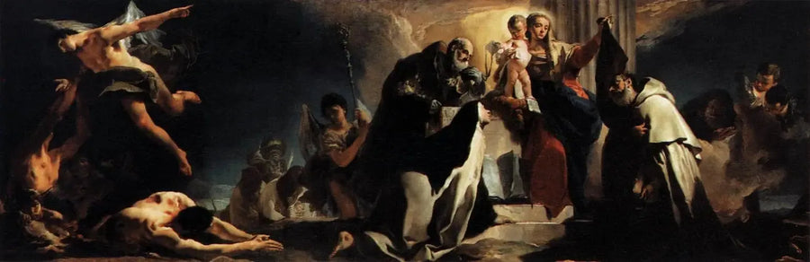 Madonna av karmeliterorden och skärseldens själar - Giovanni Battista Tiepolo