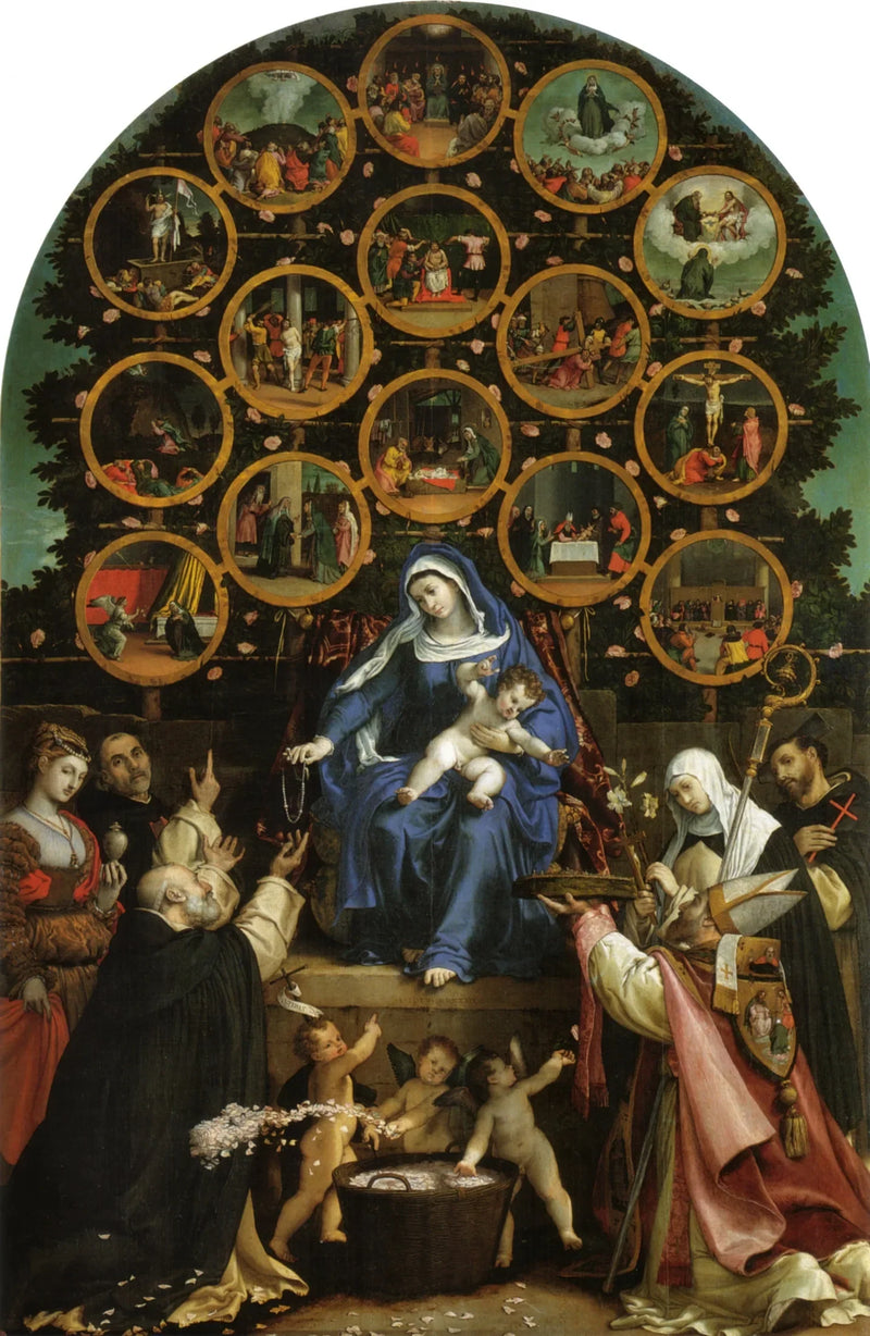 Madonna med rosenkransen - Lorenzo Lotto