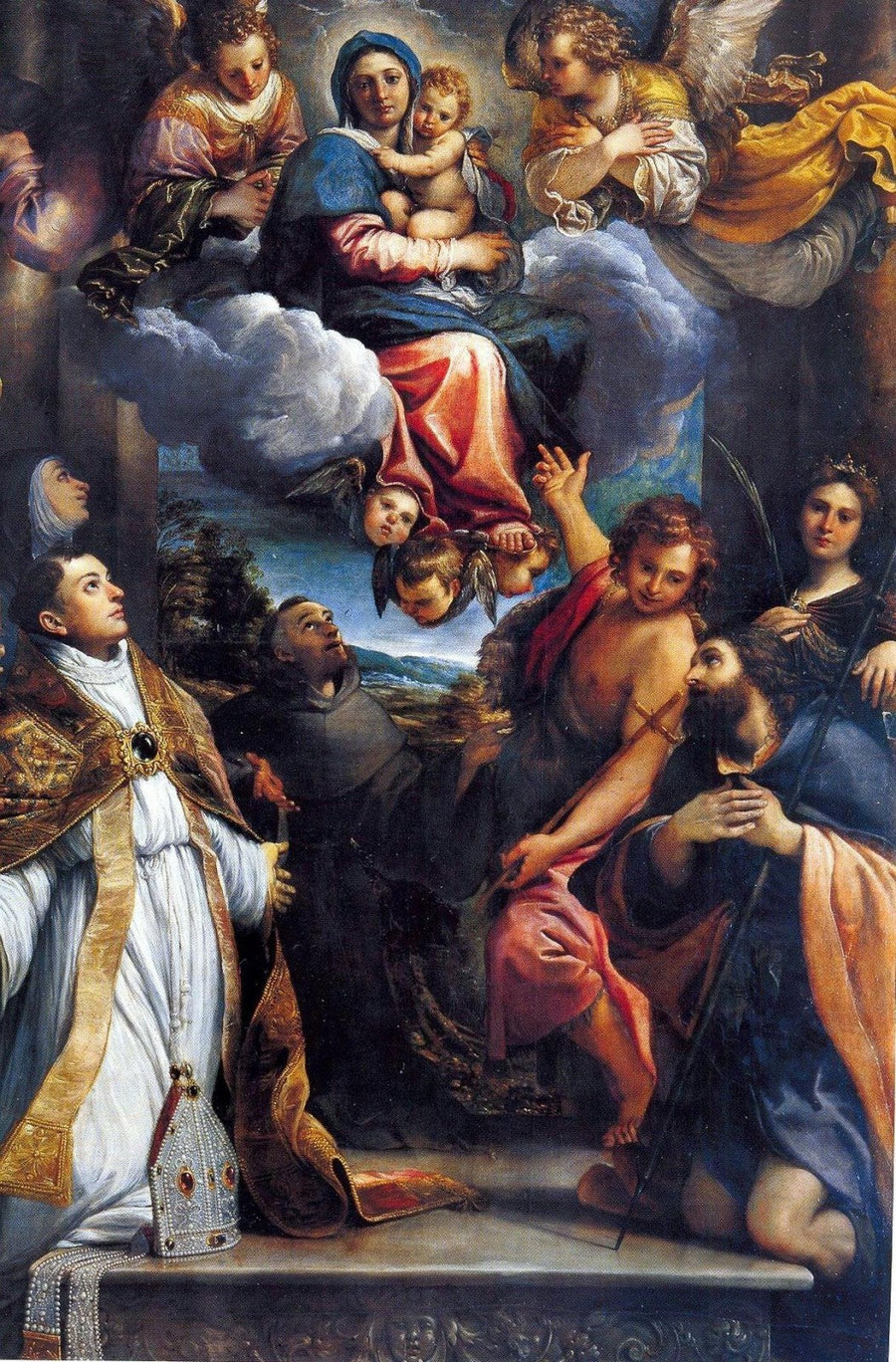 Madonna i härlighet med helgonen - Annibale Carracci