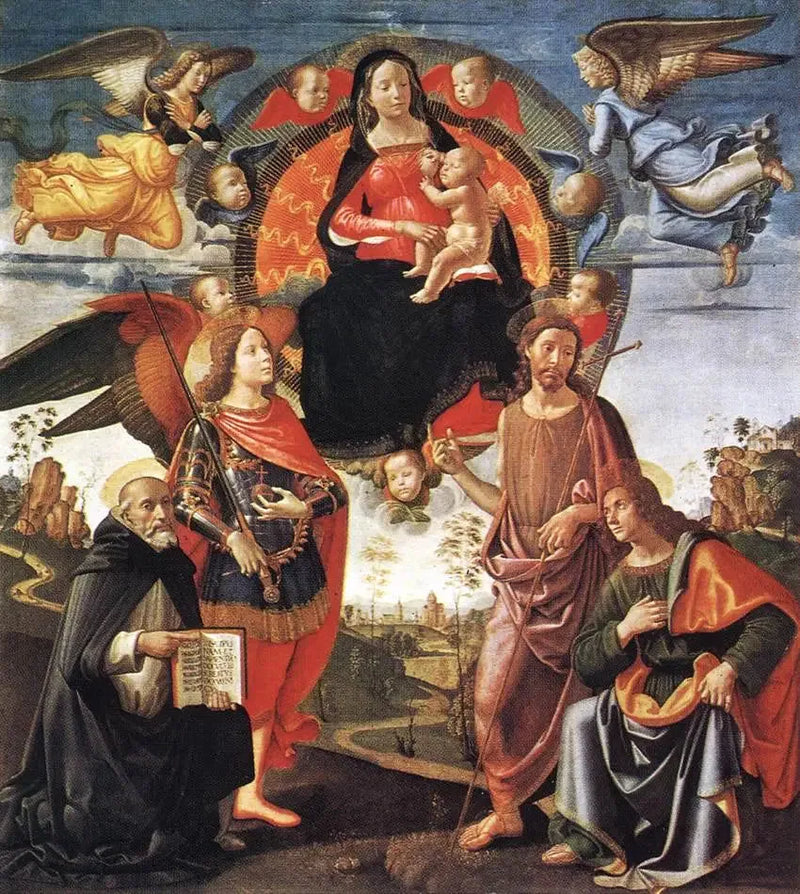 Madonna i härlighet med helgonen - Domenico Ghirlandaio