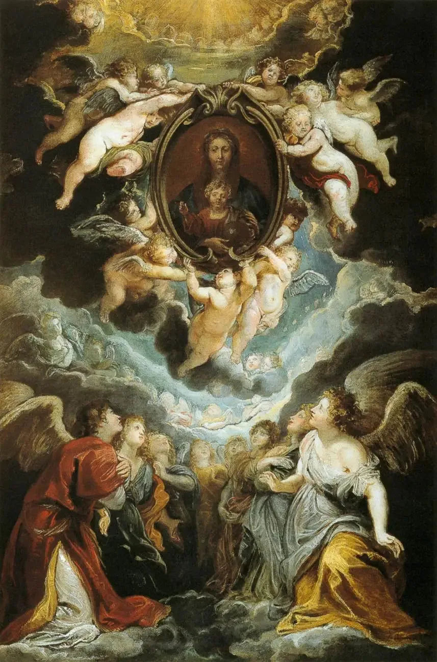 Madonna della Vallicella älskad av serafimer och keruber - Peter Paul Rubens