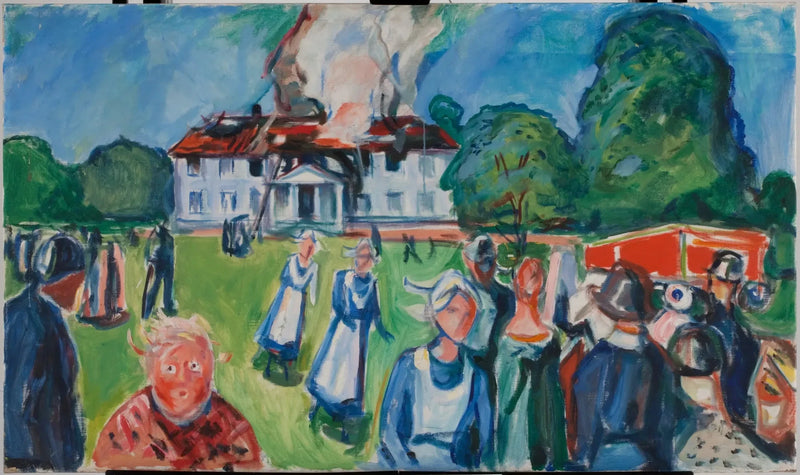 Huset brinner! - Edvard Munch