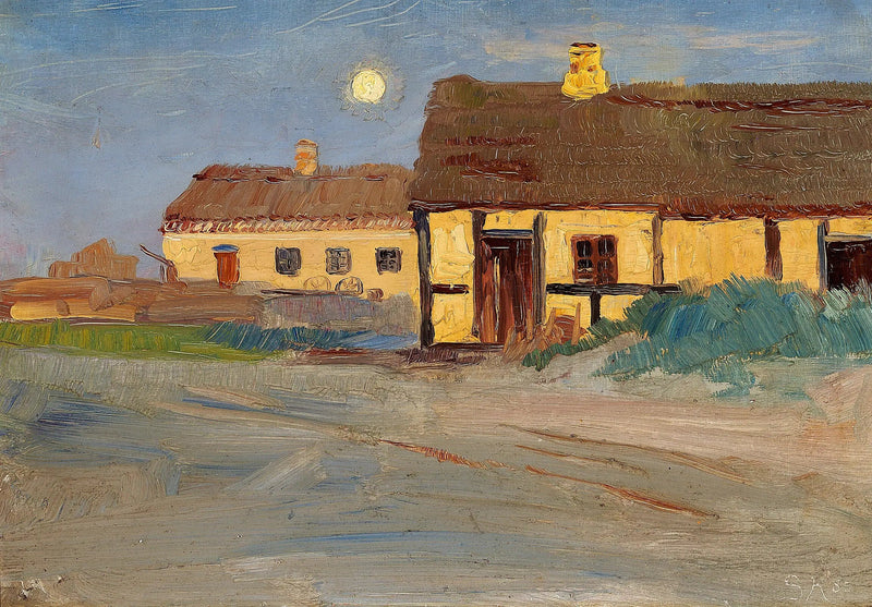 Christoffers hus i Skagen. Månsken. Sommarvaka - Peder Severin Krøyer