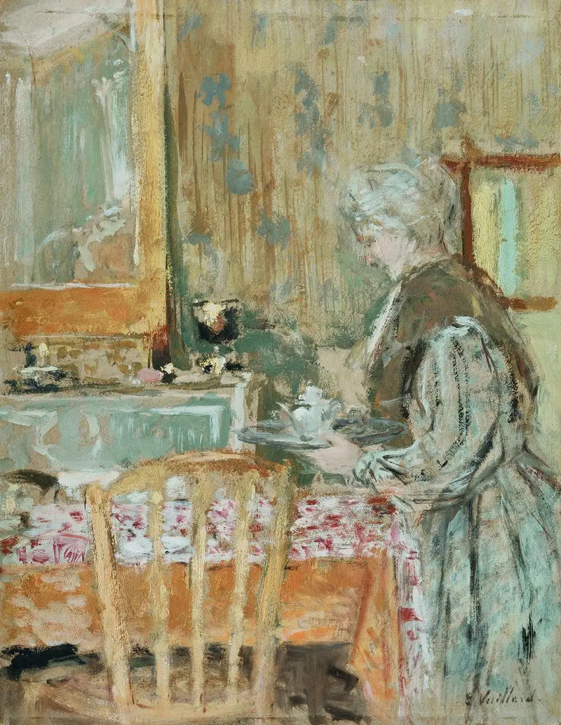 Konstnärens mor som serverar te - Édouard Vuillard