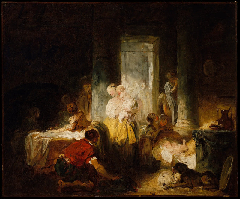 Den lyckliga modern - Jean-Honoré Fragonard