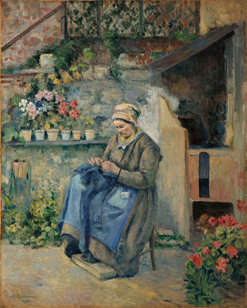 Den reparerande modern Jolly - Camille Pissarro