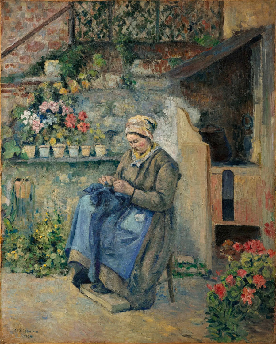 Den reparerande modern Jolly - Camille Pissarro