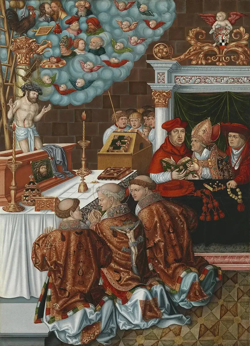 Sankt Gregors mässa med kardinal Albrecht av Brandenburg - Lucas Cranach den äldre