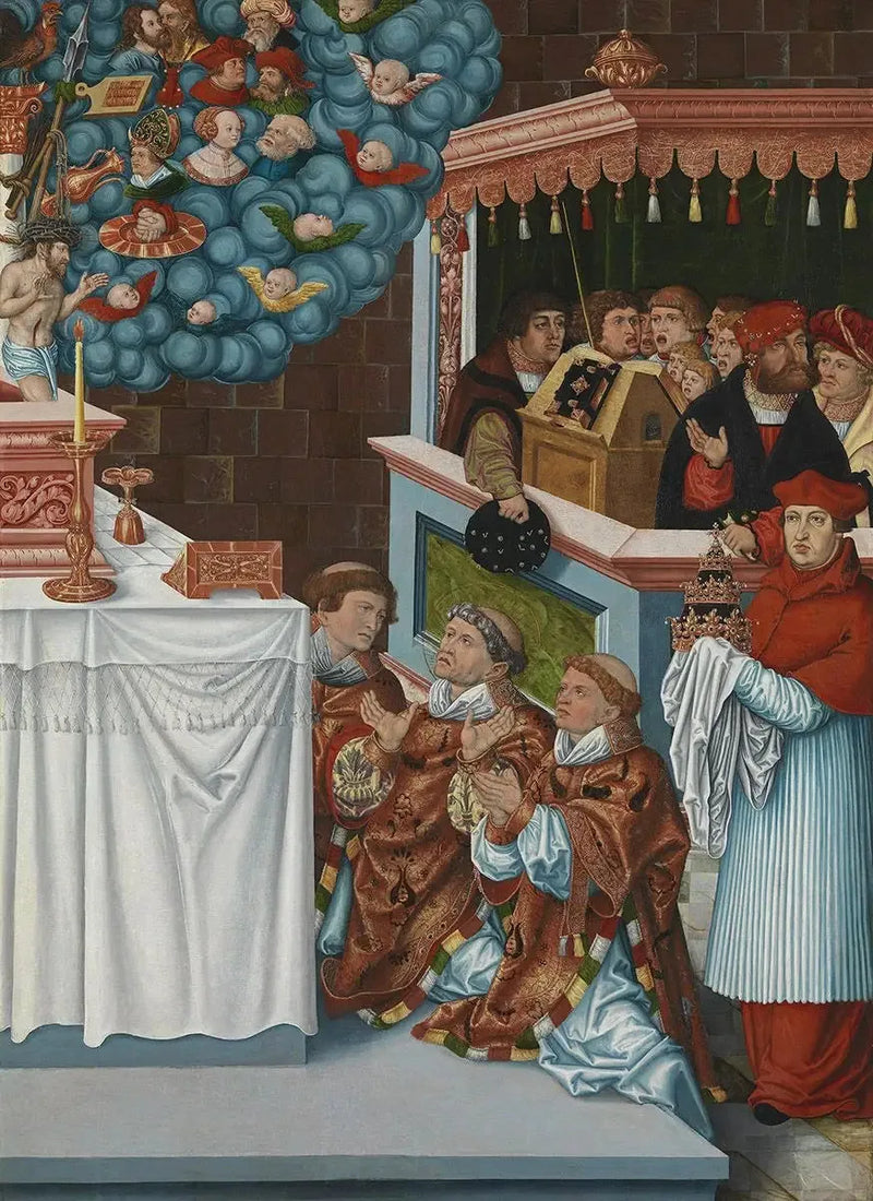 Sankt Gregors mässa med kardinal Albrecht av Brandenburg - Lucas Cranach den äldre