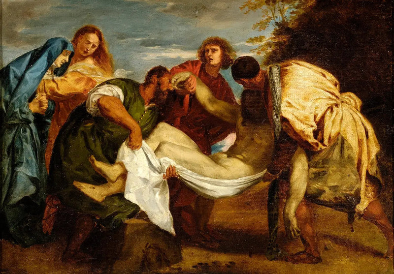 Gravläggningen efter Titian - Eugène Delacroix