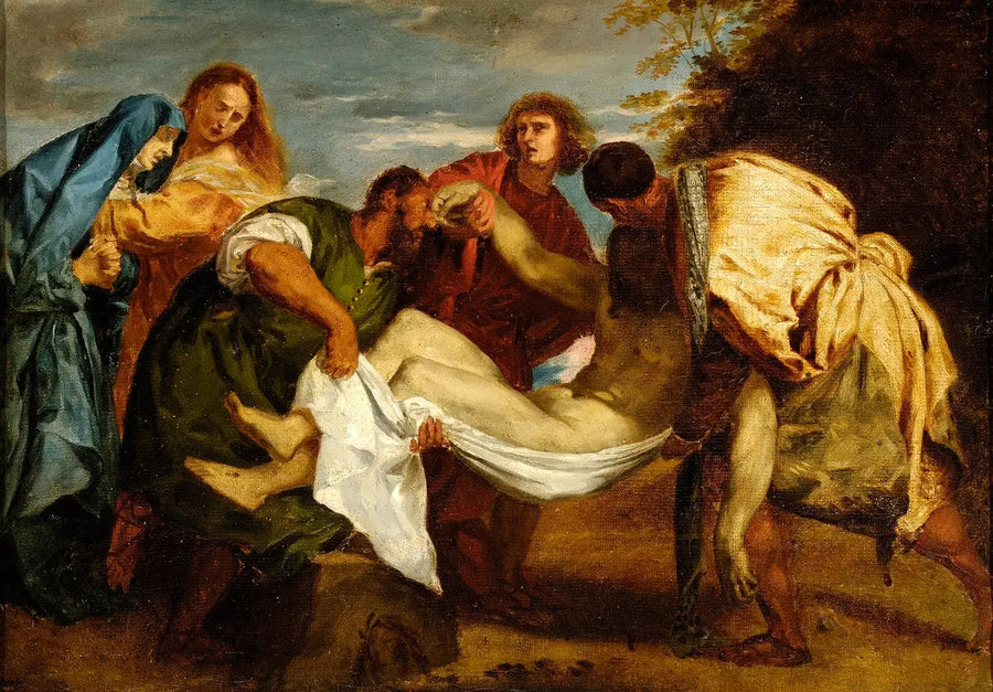 Gravläggningen efter Titian - Eugène Delacroix