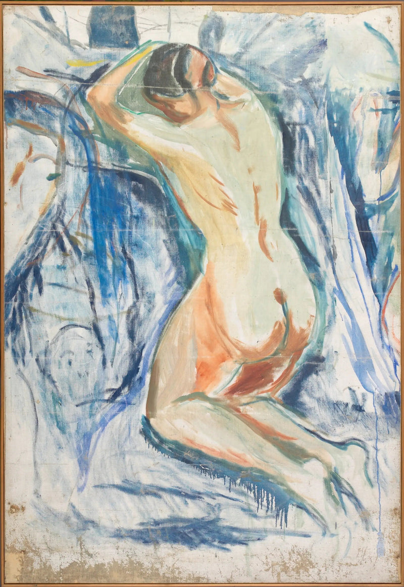 Den mänskliga berget: knästående naken - Edvard Munch
