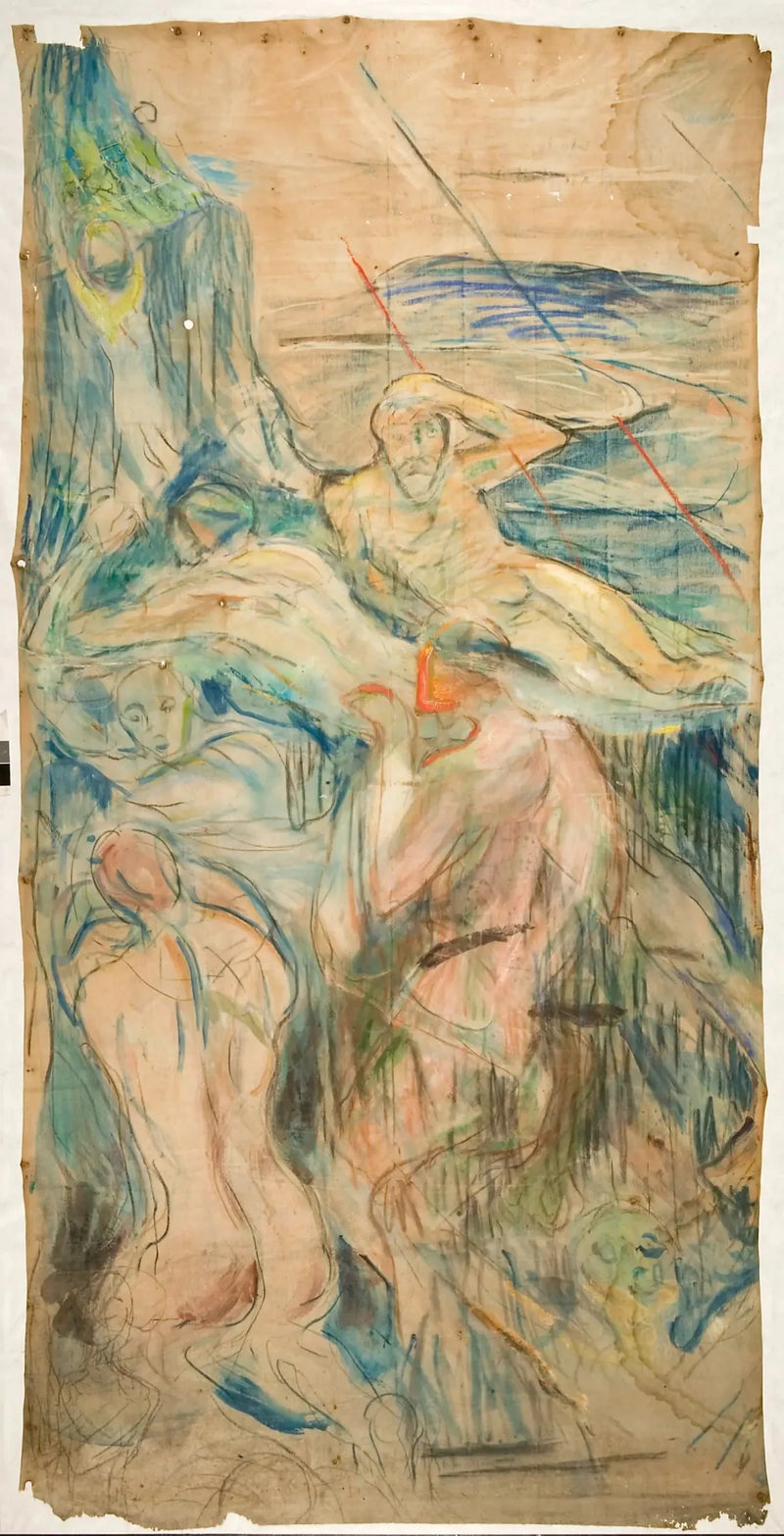 Den mänskliga berget: högra delen - Edvard Munch