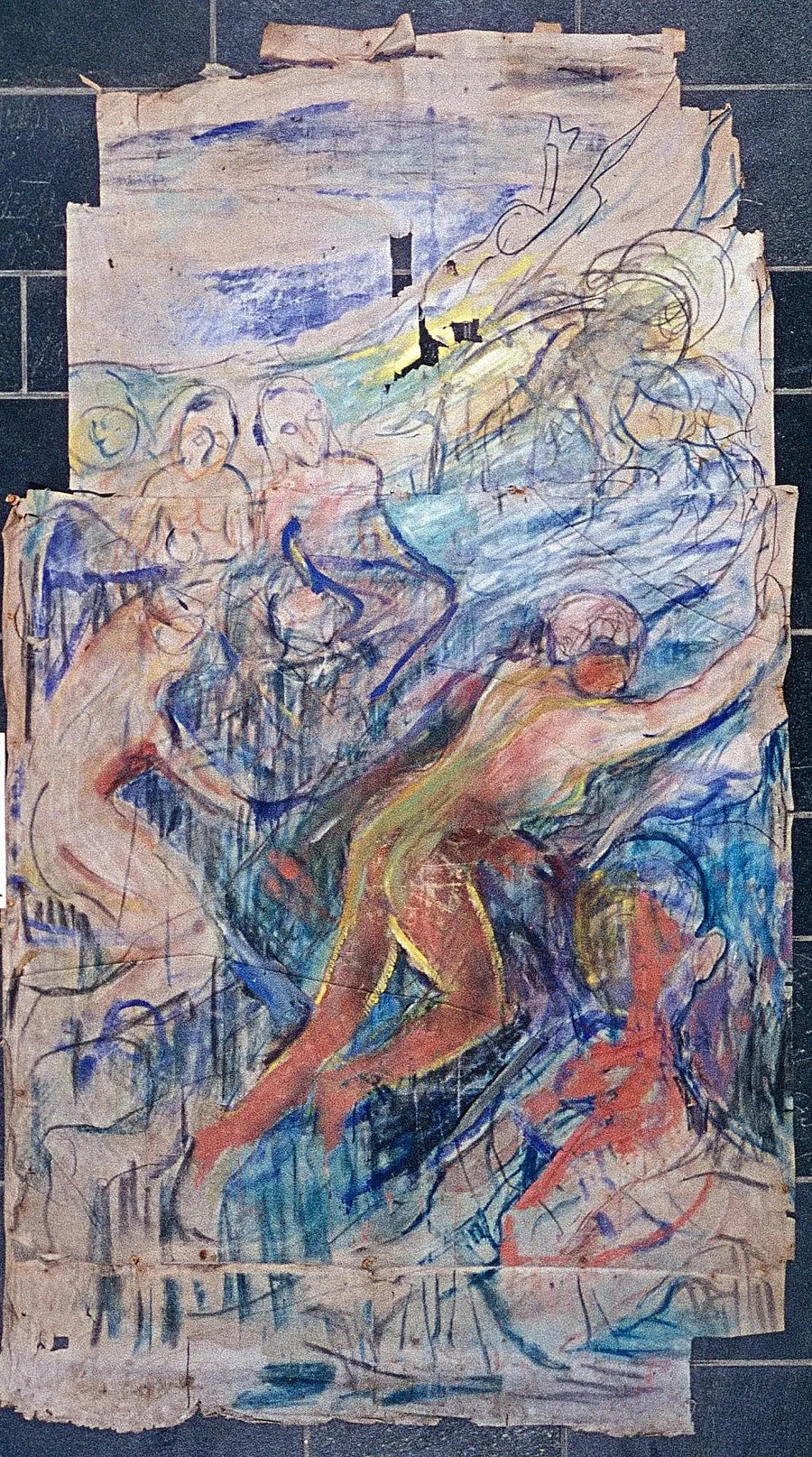 Den mänskliga berget: övre vänstra delen - Edvard Munch