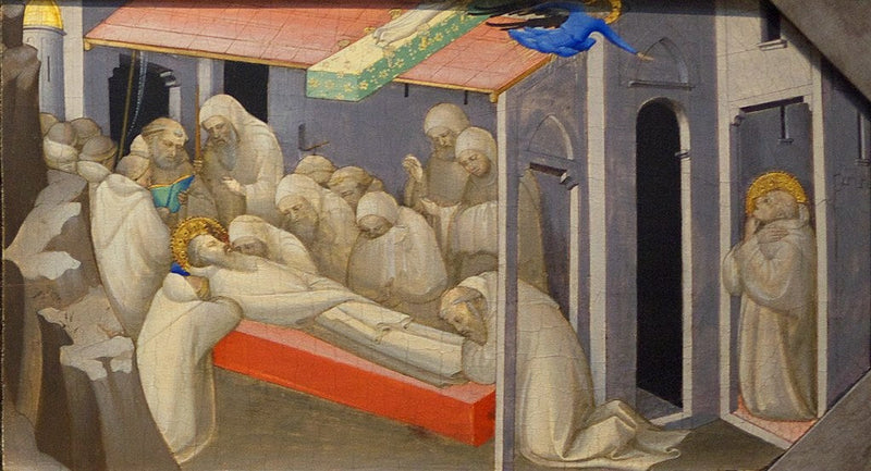 Saint Benoît död: Predellpanelen - Lorenzo Monaco