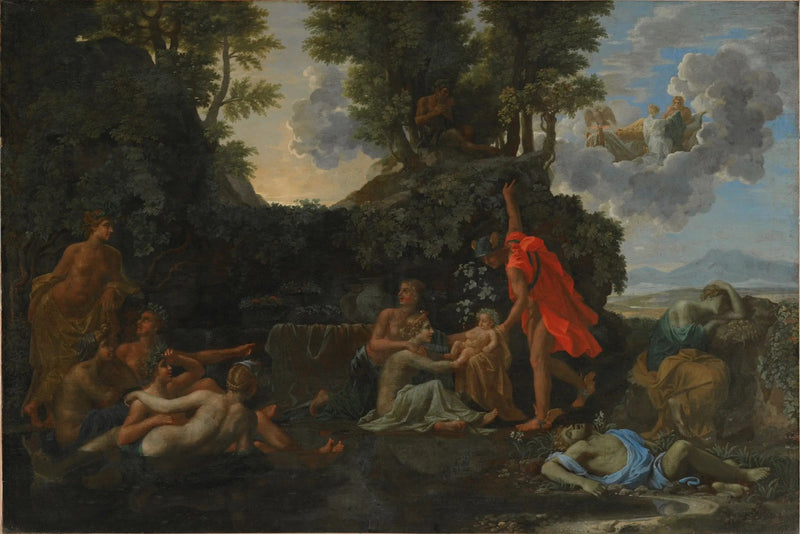 Bacchus födelse och Narcissos död - Nicolas Poussin