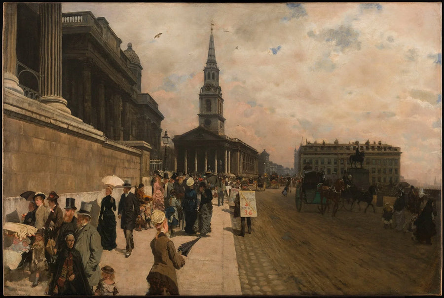 National Gallery och Saint Martin-kyrkan (London) - Giuseppe De Nittis