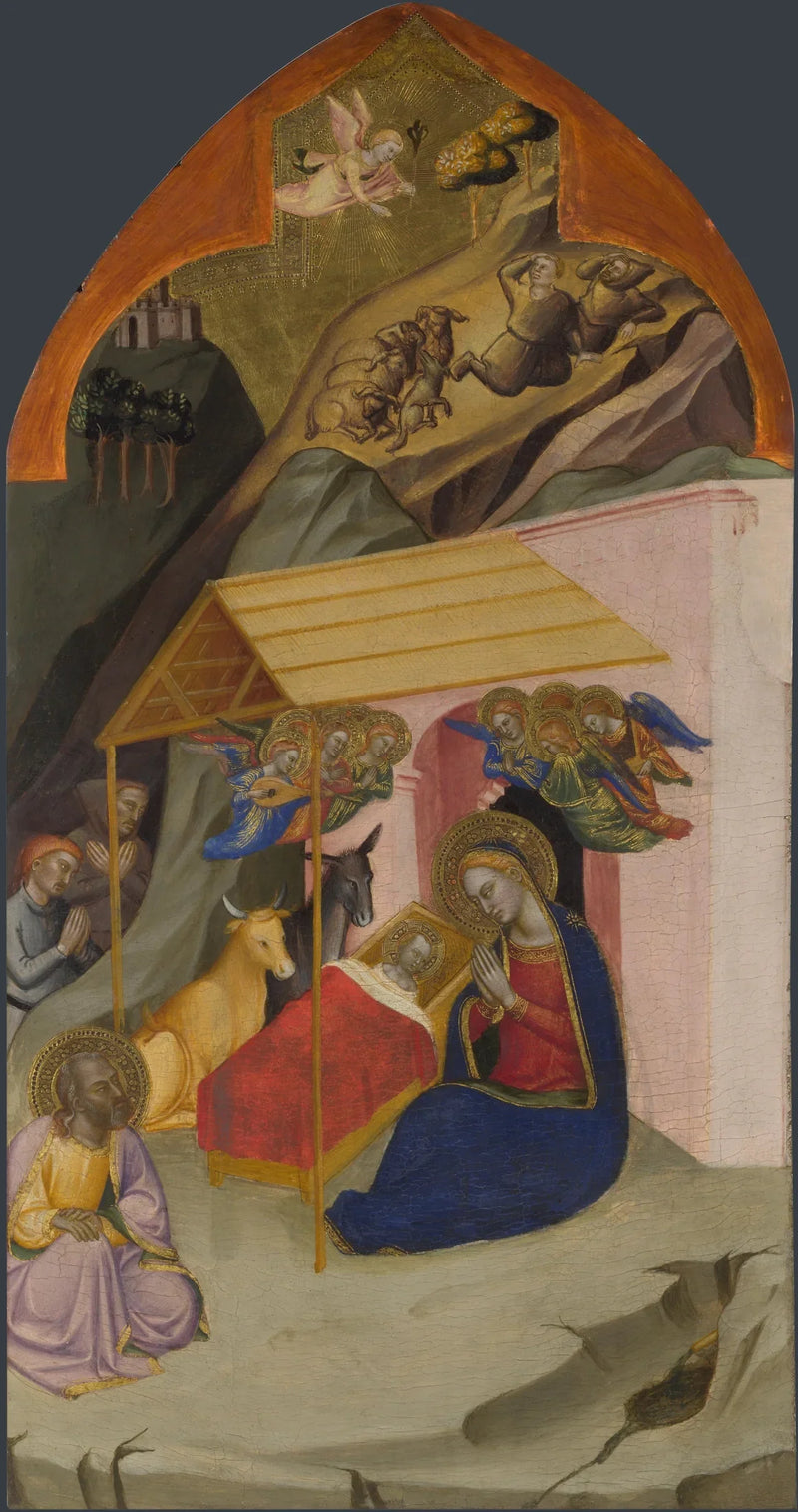 Födelsen och Bebådelsen för herdarna - Jacopo di Cione