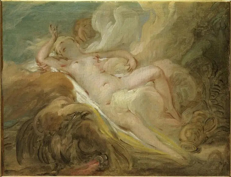 Nymfen Io och Jupiter - Jean-Honoré Fragonard