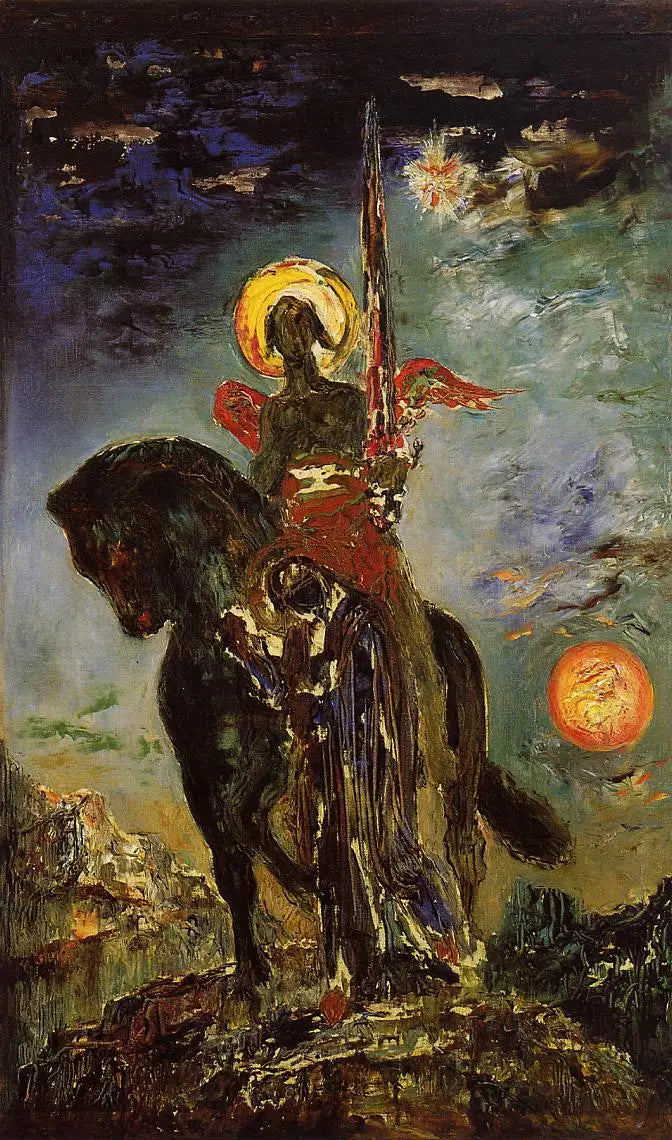 La Parque och Dödsängeln - Gustave Moreau